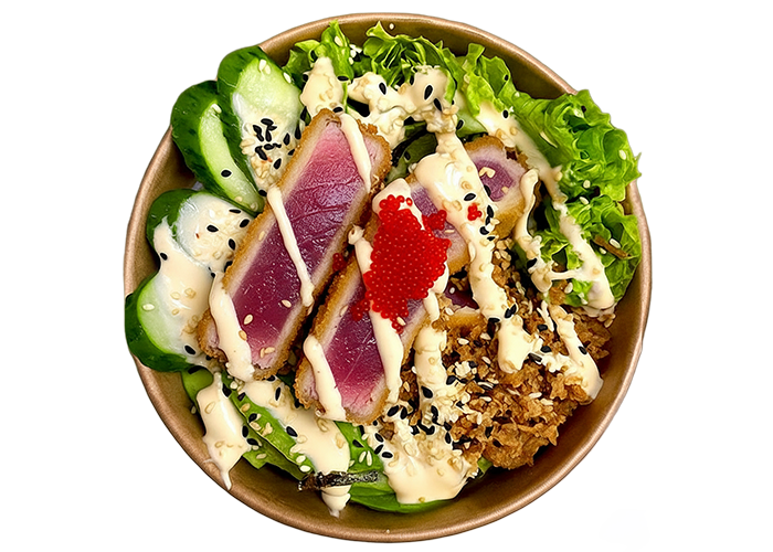 Боул-поке з Тунцем темпура заказать суши Київ Budusushi Боул-поке з Тунцем темпура заказать суши