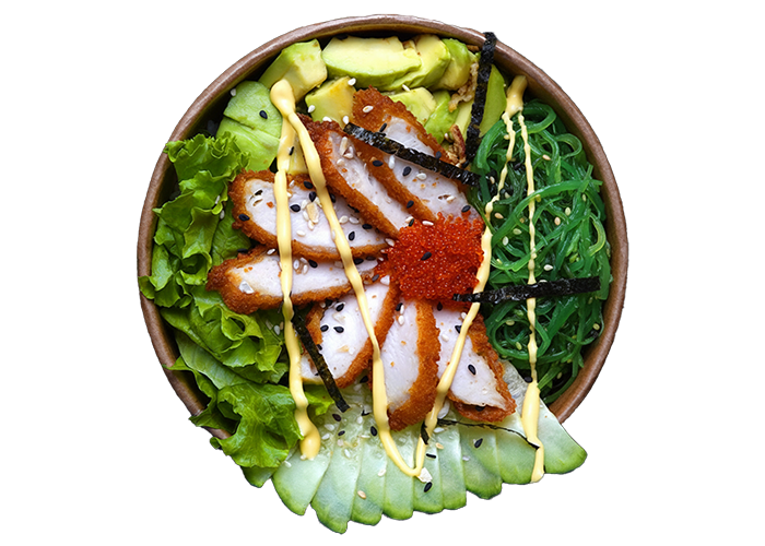 Боул-поке із курячими стріпсами заказать суши