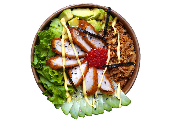 Боул-поке із курячими стріпсами заказать суши